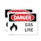 Signmission Gas Line Danger Sign, Vinyl Decal, 10in W x 7in L, 2PK OS-2PACK-DS-D-710-L-1272 - alternate 1